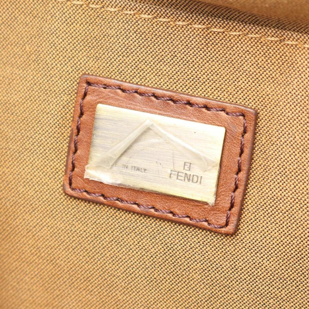 Fendi Zucca Shoulder Bag/Handbag, Canvas and Leather, Women's, Brown/Black, 7... - Picture 4 of 10